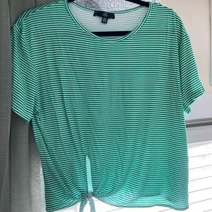 Green & White striped T-shirt